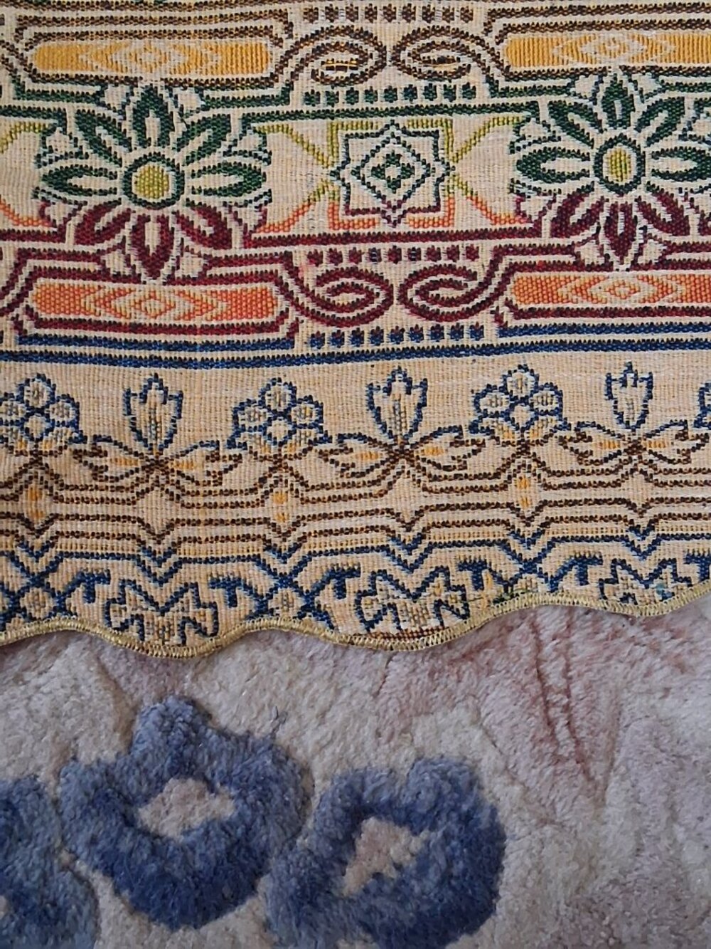 ✨Mid‑Century Italian Jacquard Bedspread 🌿 Horsemen Tapestry Luxe 94x78 - Picture 5 of 11